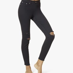 HUE ripped denim legging.                         Women's Black Distressed Jeans